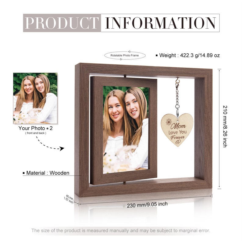 Personalisierte Wohndekoration, anpassbarer Bilderrahmen, Holzmaterial, Muttertagsgeschenke, Jubiläumsgeschenke, Geschenke für Sie, personalisiertes Geschenk Bild 4