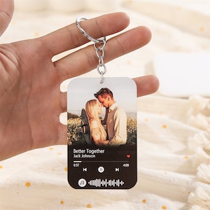 Personalisierte Musik-Code-Schlüsselanhänger Personalisierte Album Keychain Musik Freund Freundin Valentinstag Musik Liebe Geburtstag Hochzeit Weihnachten