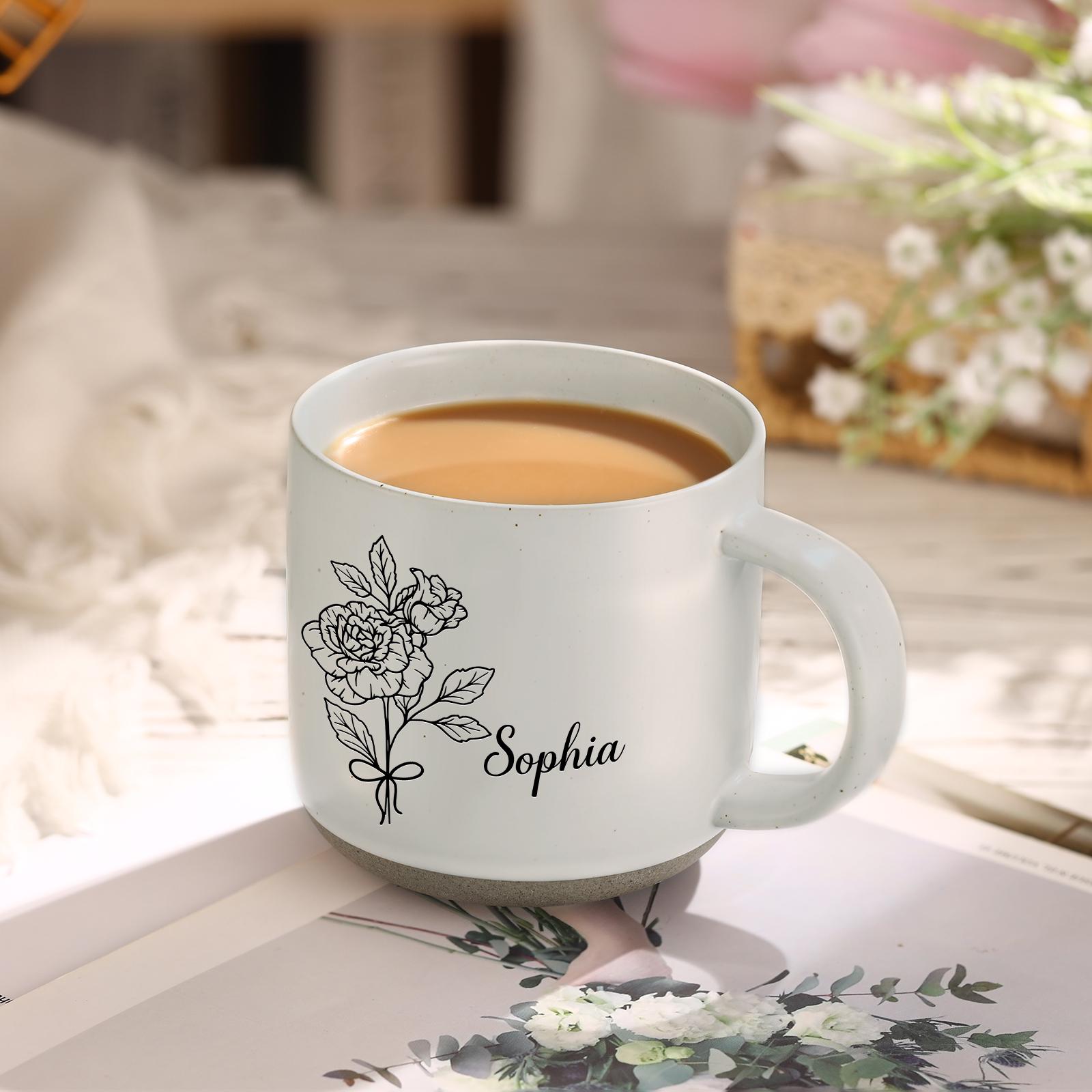 Personalized Large Ceramic Mug Family Gift,Custom Mug Birth Flower Mug,Coffee Mug,Gift for Her,Grandparents Gifts,Mother&#39;s Day Gifts Ideas