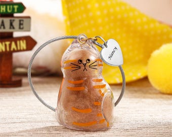 Custom Cat Fur Keepsake Keychain,Pet Hair Storage Capsule,Memorial Cat Gift,Memorial Dog Gift, Pet Lover Gift,Pet Accessories