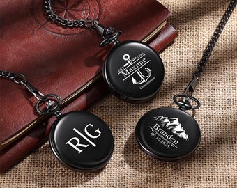 Personalisierte Taschenuhr für Männer, personalisierte Trauzeugen Geschenke, Taschenuhr mit Kette, Trauzeugen Geschenke Set, Vorschlag & Hochzeitsandenken