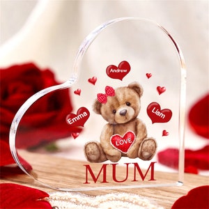 Regalo personalizzato per la festa della mamma: statuina con il nome della famiglia Mama Bear, regalo per neomamme, prima festa della mamma