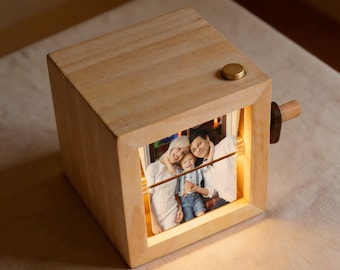 Custom Photo Flip Book Frame,Hand Crank Animation Machine,Creative Mother's Day Gifts