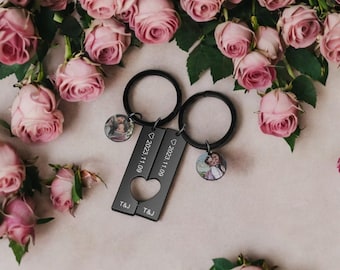 Customized couple keychains, anniversary gifts, Valentine's Day gifts for boyfriend,personalized gifts for boyfriend and girlfriend