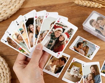 Custom Photo Playing Cards,Personalized Deck with Gift Box,Photo Album Alternative,Wedding Gift, Anniversary Gift for Couple