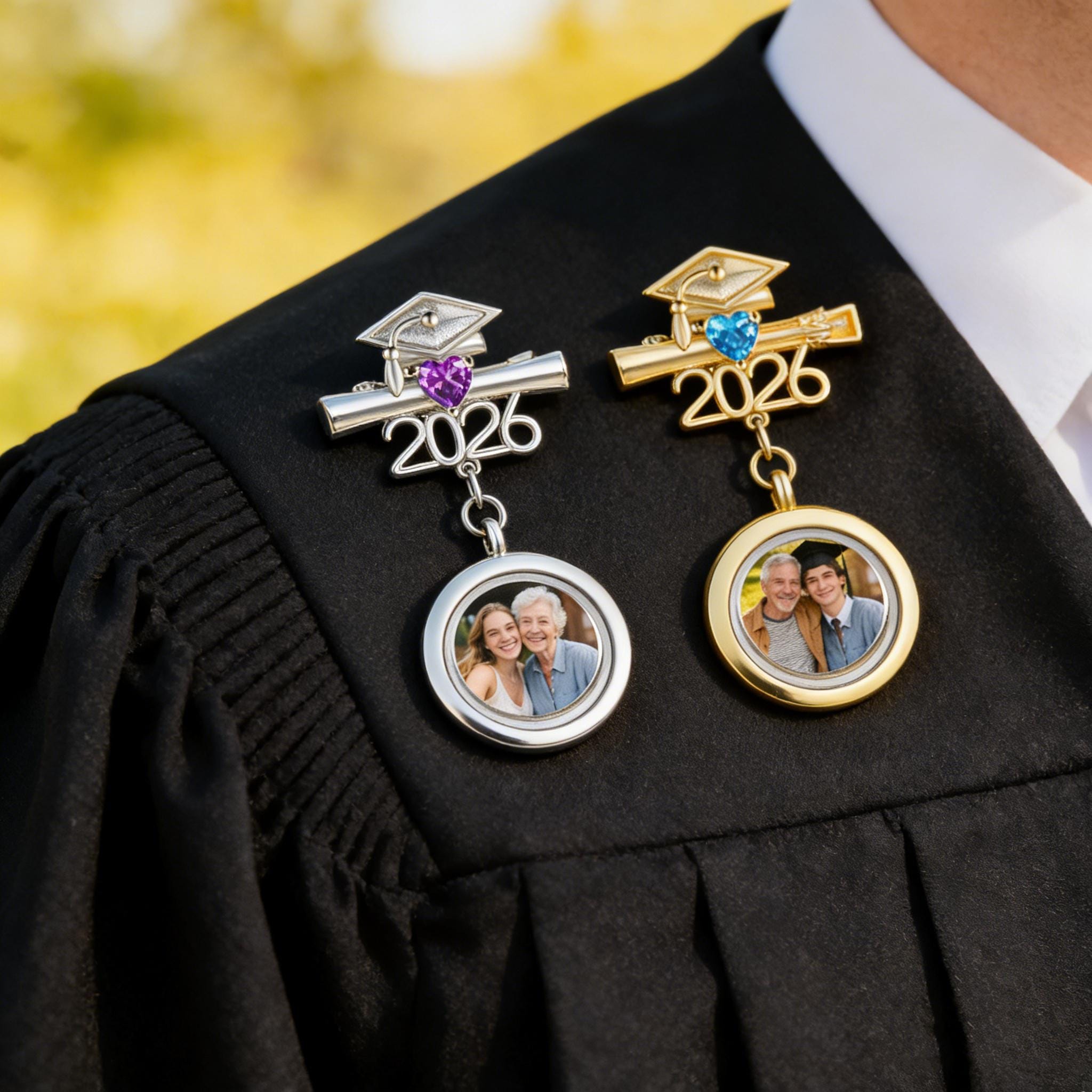 Graduation Brooches Walking With Me Today Graduation Photo Brooch 2026,custom Picture Pin ...