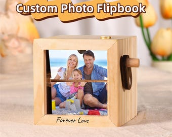 Custom Flip Book Frame Animation Machine,Personalized Hand Crank Photo Album,Mechanical Hand Motion Photo Album,Creative Mother&#39;s Day Gifts