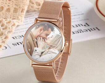 Personalized Women’s Watch, Custom Photo Watch with Engraving, Gift for Mom, Gift for Girlfriend, Birthday & Anniversary Gift