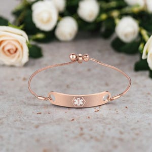 Bracelet d'alerte médicale personnalisé, bracelet médical pour femme, identification d'alarme personnalisée, allergies et diabète, cadeau pour personnes épileptiques