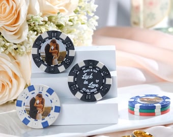 Custom Photo Poker Chips Set,Personalized Wedding Poker Chips,Color Poker Chips,Engagement Party,Drink Tokens,Vegas Theme,Bridal Shower Gift