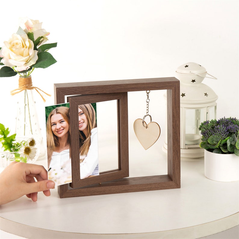 Personalisierte Wohndekoration, anpassbarer Bilderrahmen, Holzmaterial, Muttertagsgeschenke, Jubiläumsgeschenke, Geschenke für Sie, personalisiertes Geschenk Bild 2