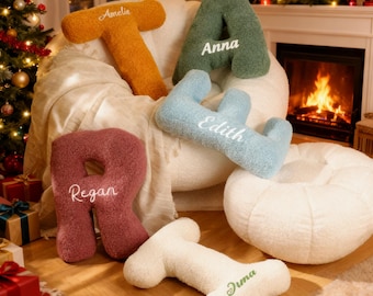 personalized plush letter pillow,custom monogram initial cushion with name,nursery decor,new baby gift ,kids room decor,baby shower gift