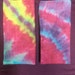 Pair of tie dye up cycled handkerchiefs snowflake and bullseye