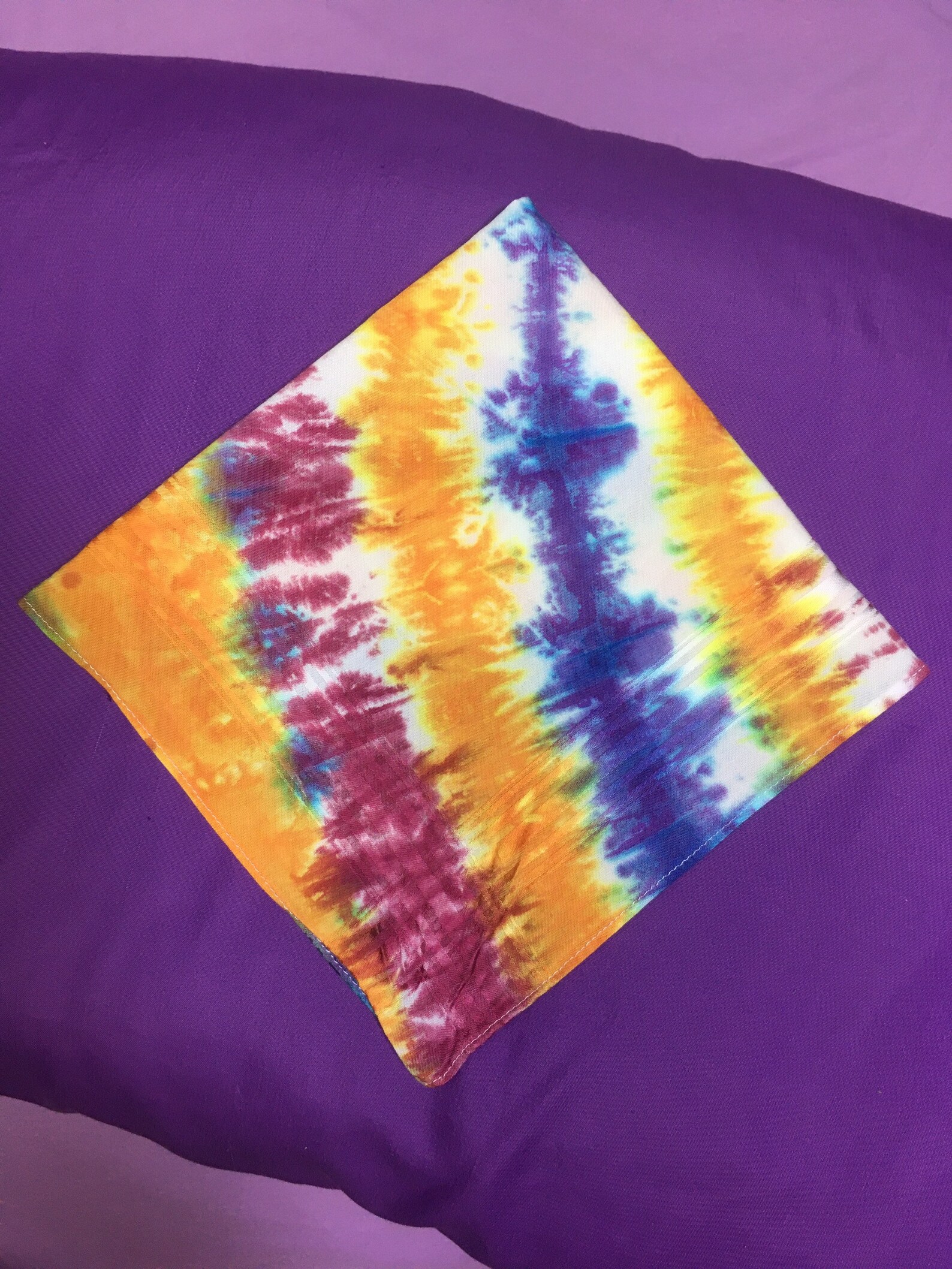 Rainbow Tie Dye Handkerchief Etsy