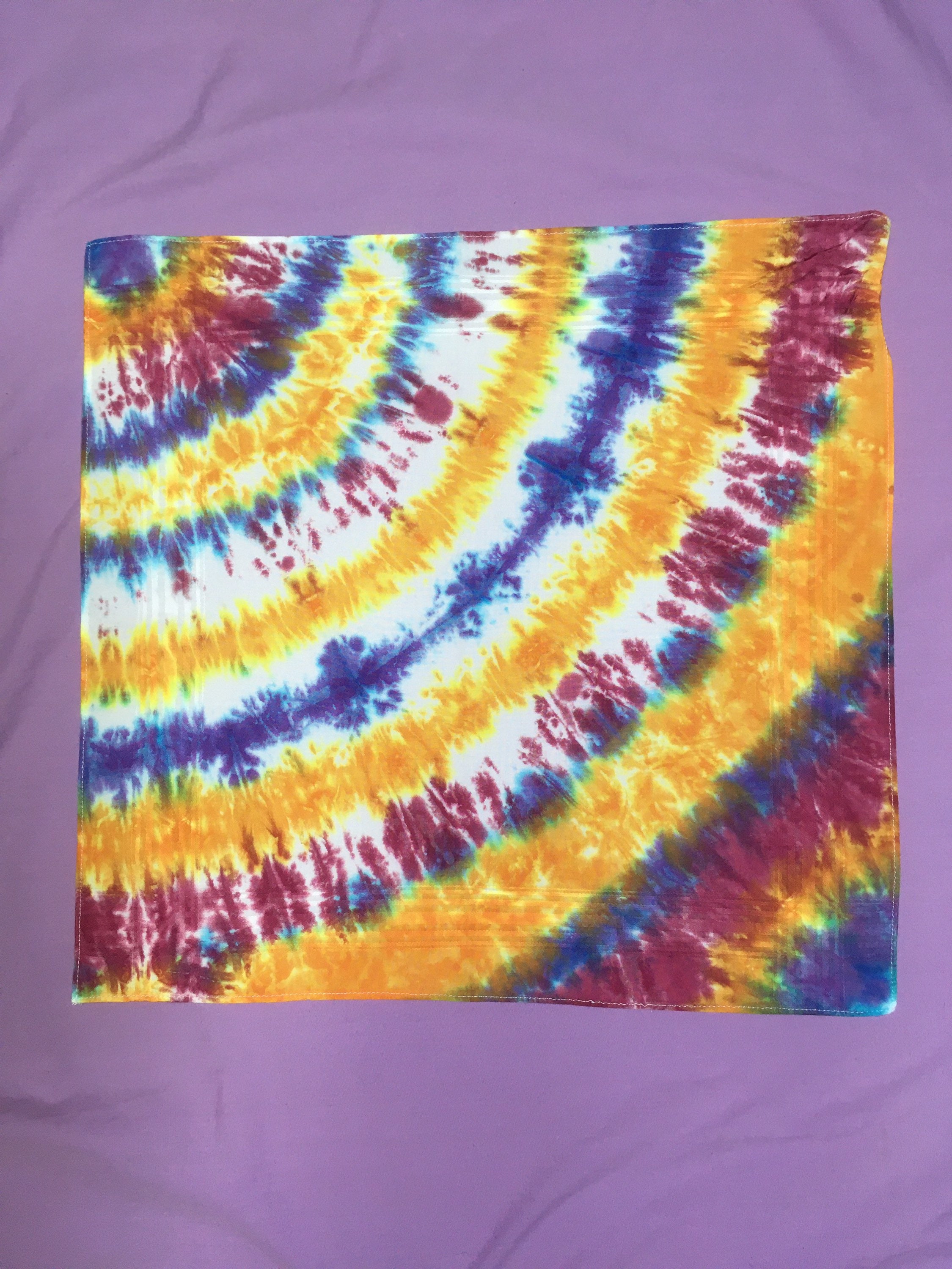 Rainbow Tie Dye Handkerchief Etsy