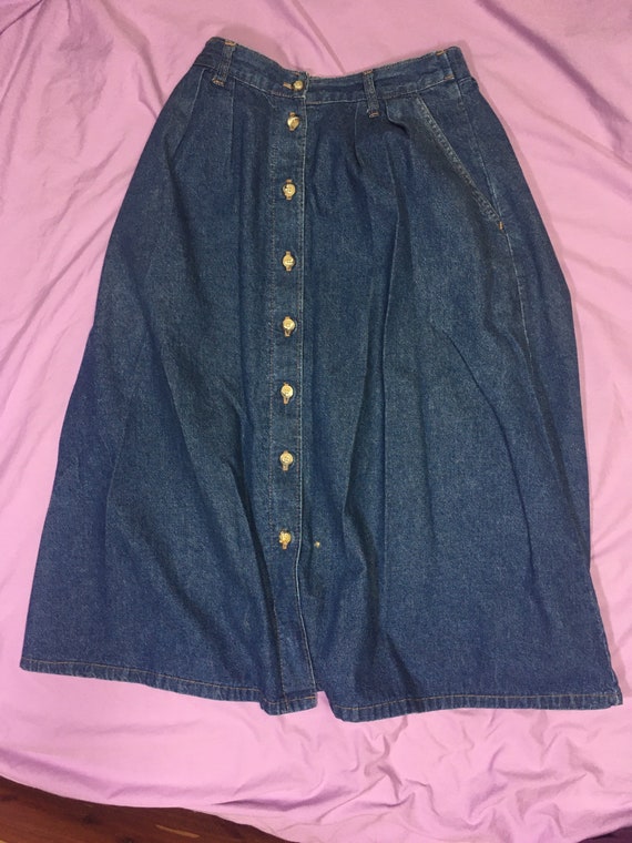 Vintage ‘90’s denim skirt. Soft and flowy and big… - image 1