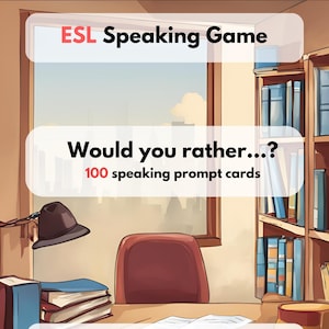 Cartes de conversation ESL A1-C2 | Vous préférez ? | 100 cartes d'invite |