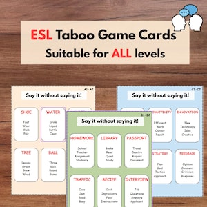 Juego de vocabulario tabú ESL / Para todos los niveles A1-C2 / Expresión oral ESL