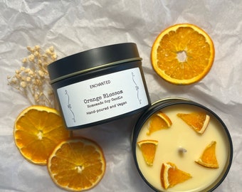 Orange Blossom Soy Candle | Hand-Poured 4 oz | Aromatherapy Candles | Gifts For Her | Cozy Home