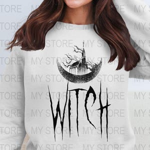 Goth Church Witch Art Print, Black White Gothic Wall Art, Spooky Digital Print, Witchy Wall Decor, Witch Theme Room Decor, 300DPI PNG