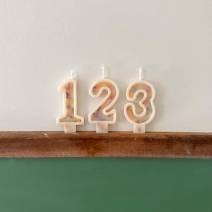 Number Birthday Candles - Pastel Frosting & Sprinkles, Beeswax, Birthday Party, Cake Candle, Number Candle, Cake Topper, First Birthday