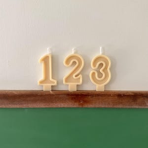 Number Birthday Candles - Butter, Pale Yellow, Birthday Party, Cake Candle, Number Candle, Cake Topper, First Birthday