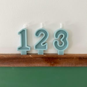 Number Birthday Candles - Sky, Light Blue, Birthday Party, Cake Candle, Number Candle, Cake Topper, First Birthday