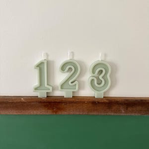 Number Birthday Candles - Seafoam, Mint, Ice Blue, Birthday Party, Cake Candle, Number Candle, Cake Topper, First Birthday