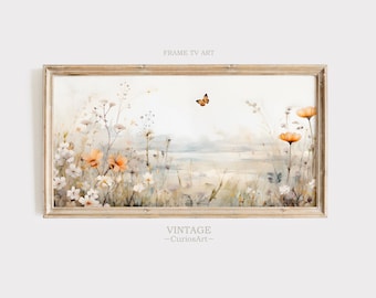 Art imprimable fleur pour télévision, impression botanique, art printanier pour la télévision, décoration de ferme, décoration florale, décoration printanière de Pâques vintage numérique