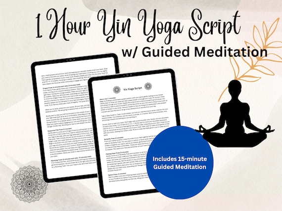 60 Min Yin Yoga Script for Yoga Classes, Guided Meditation Yoga, 1 Hour Yin Yoga Class, Meditation Script, Yoga Sequence Planner, Yin Yoga