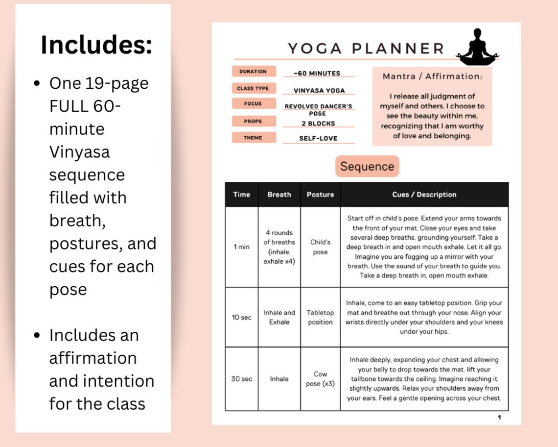 Full Body Flow: Vinyasa Yoga Sequence, Yoga Sequence Planner, Yoga ...