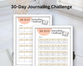 30 Day Journaling Challenge | Month Journal Challenge | 30 Day Prompts | Writing Prompts | Printable Journaling Challenge | Wellness Writing