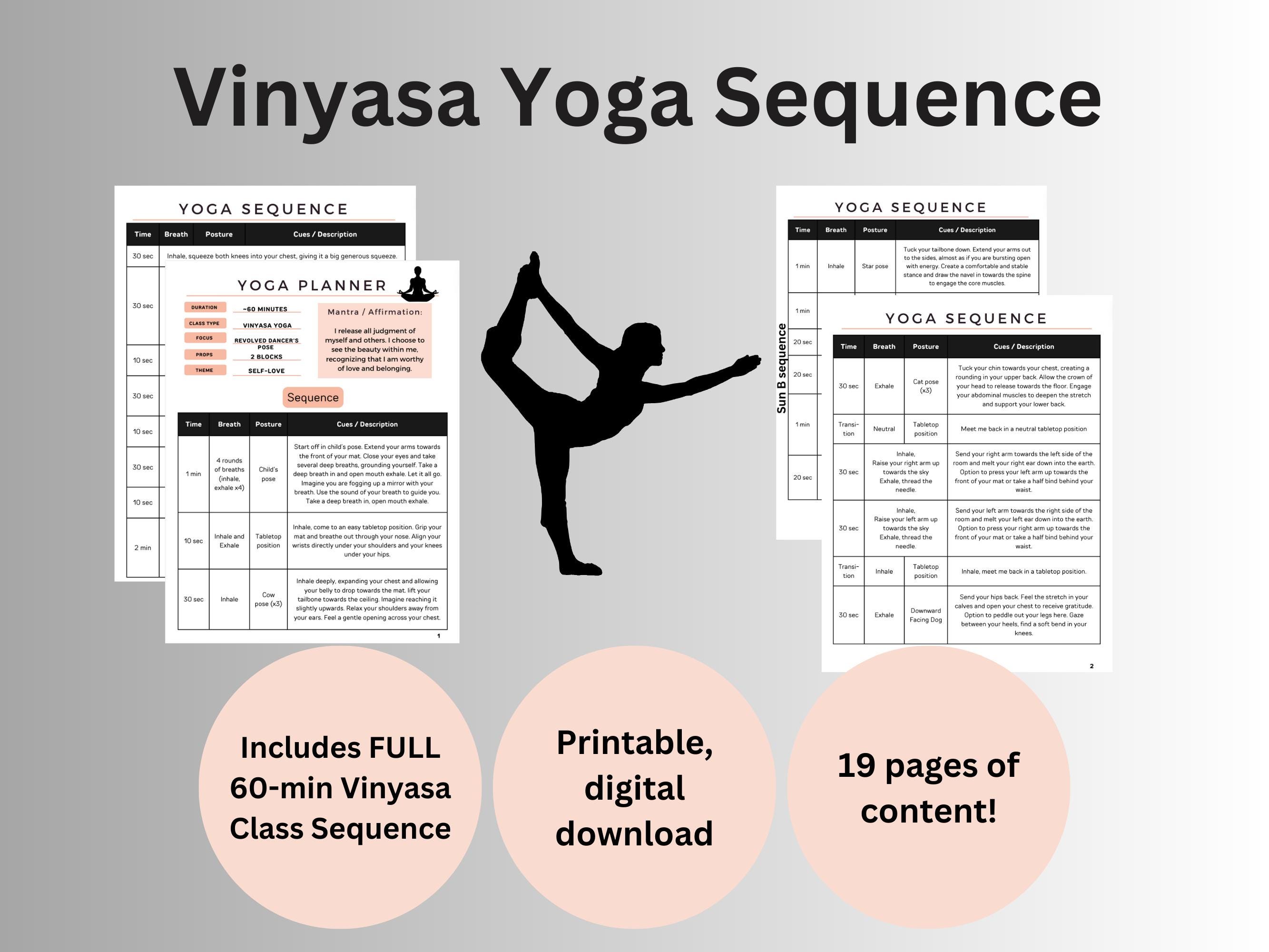 Full Body Flow: Vinyasa Yoga Sequence, Yoga Sequence Planner, Yoga ...