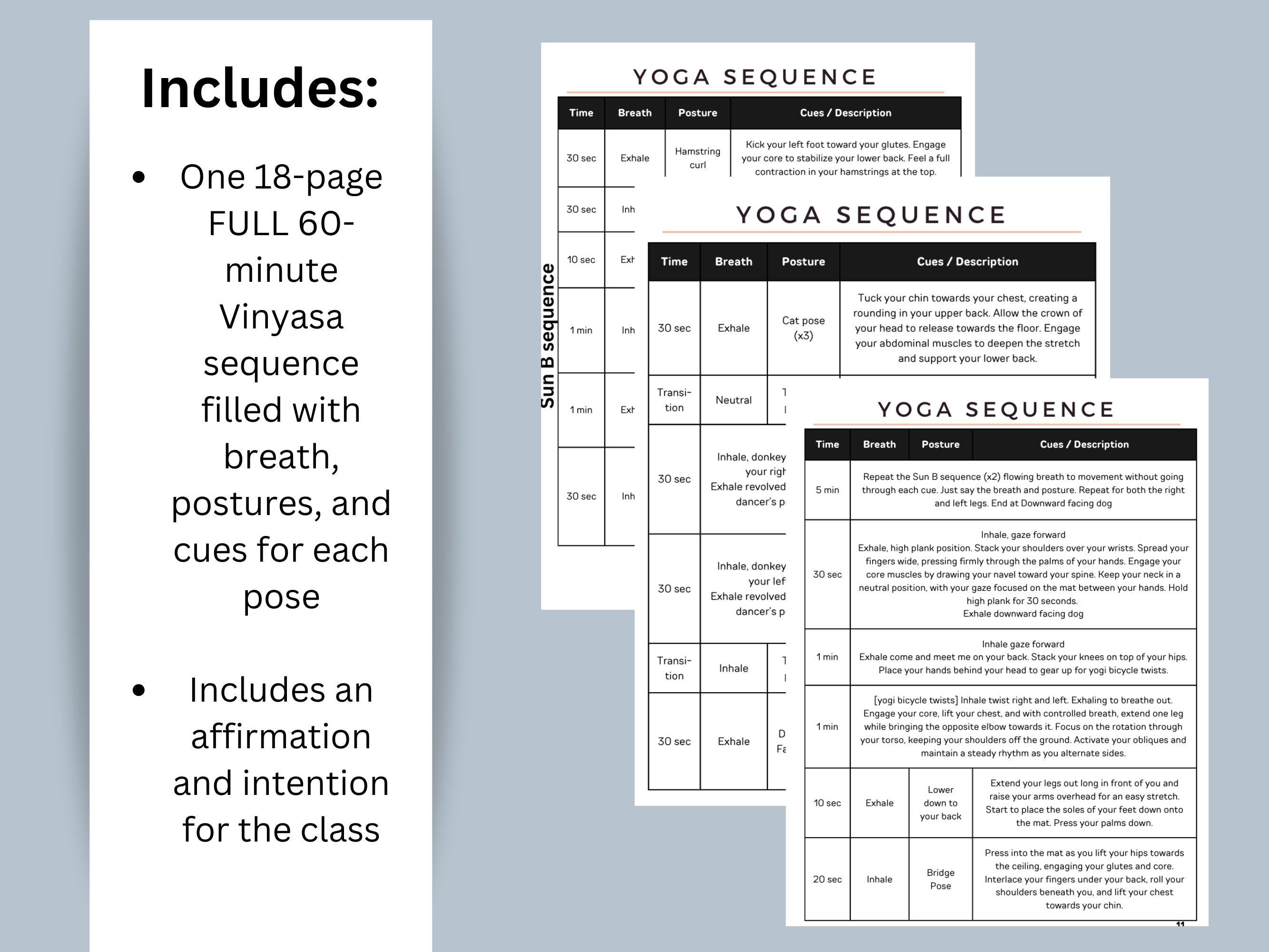 Full Body Flow: Vinyasa Yoga Sequence, Glute Workout, Yoga Sequence ...