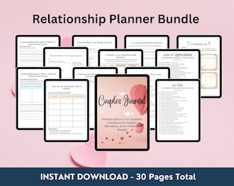 Couples Relationship Journal Bundle: Prompts, Quizzes (PDF Download)
