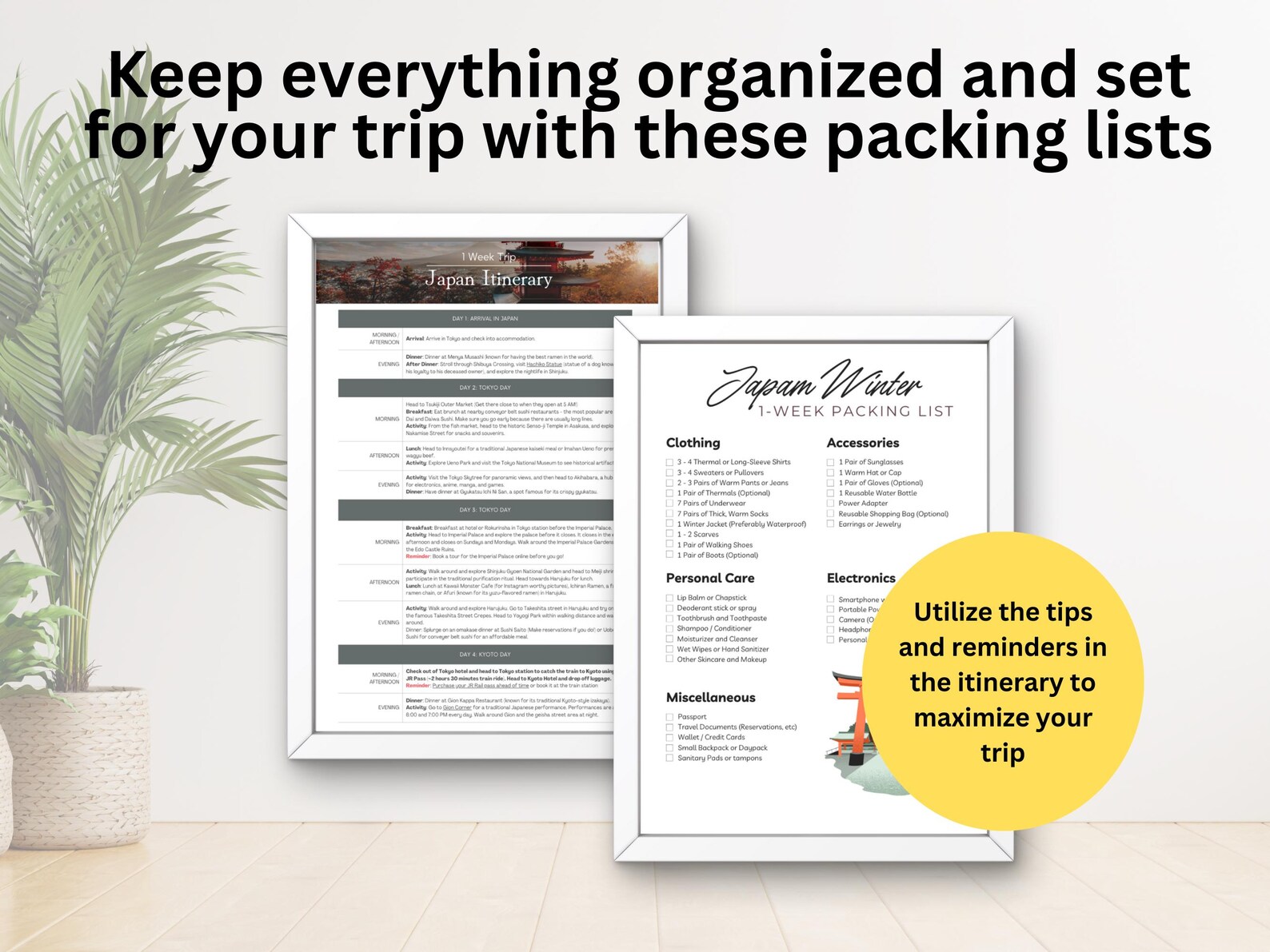 Week Packing Planner Japan Itinerary | Japan Packing List + Itinerary | 1 Week Preparation ...