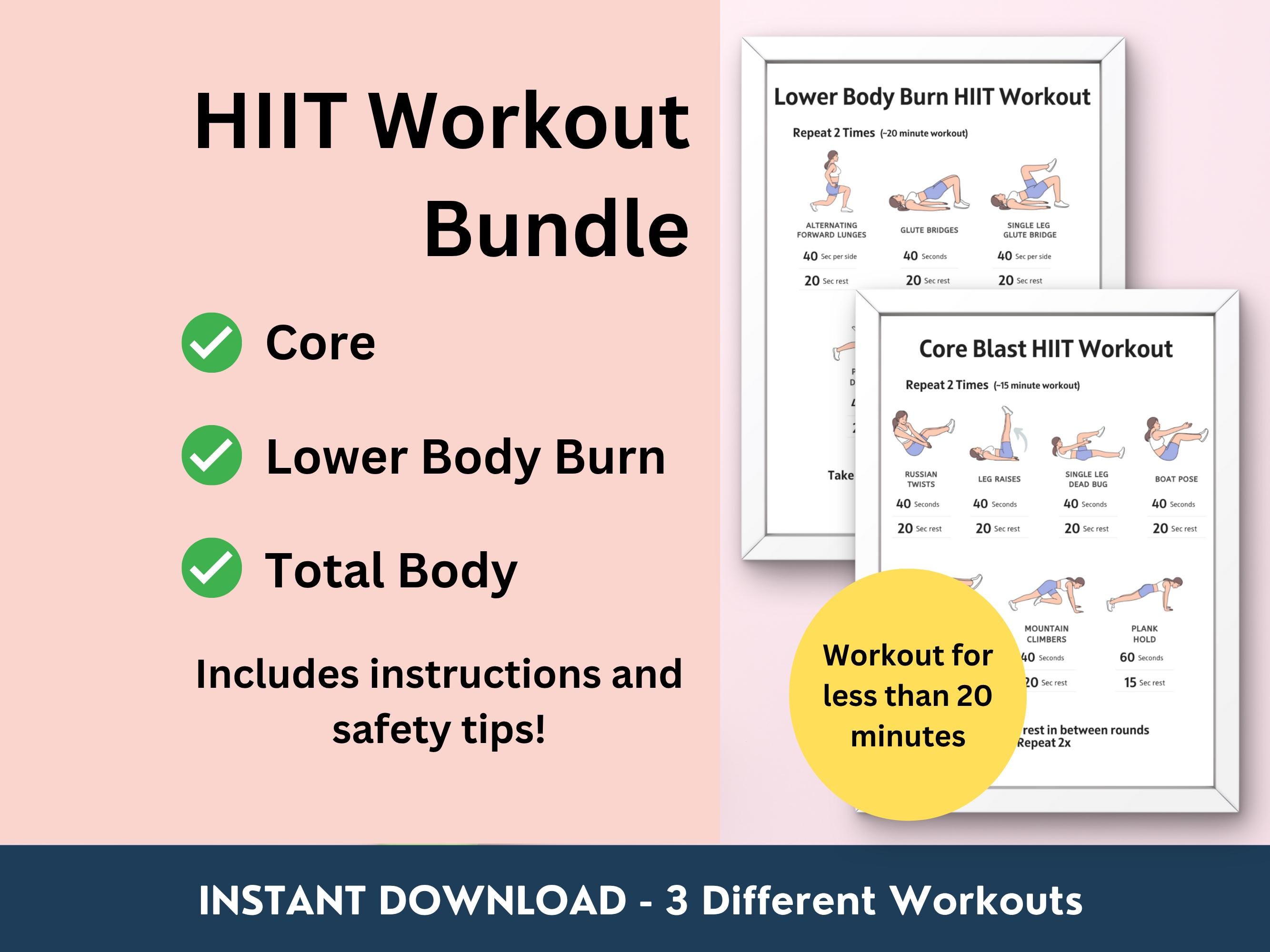 Hiit Core Training At Home HIIT Workout Plan PDF Bundle – Core