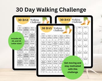 30 Day Walking Challenge | Walking Workout Printable | Daily Walking Tracker  Printable | Walking Planner Tracker | Daily Walking Journal