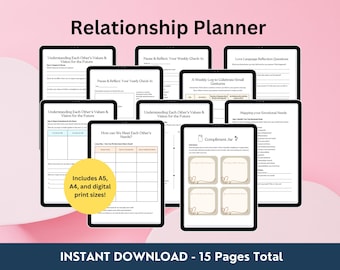 Couple Planner: Relationship Journal with Love Language Quiz (PDF)