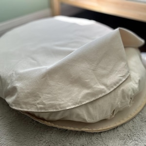 Runder Baumwoll-Canvas-Hundebettbezug - Waschbar, mit Reißverschluss, langlebig und umweltfreundlich, mehrere Farben, XS-XXL und benutzerdefinierte Größe