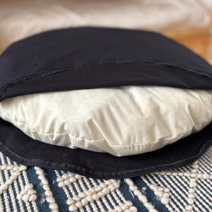 black dog bed cover removable cotton cover round pet bed insert inside