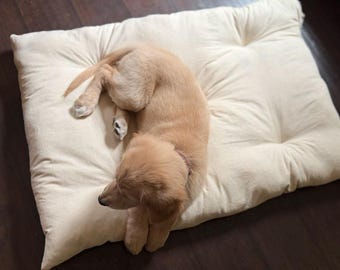 天然モスリン製犬用ベッドインサート：低刺激性未加工コットン枕