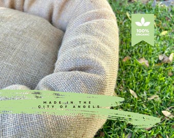 Natural Cotton Donut Dog Bed: Removable Zipper Cover, Eco-Friendly