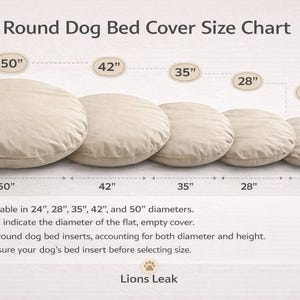 round dog bed cover size chart 24 28 35 42 50 inch sizes guide