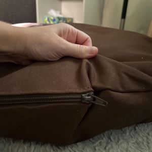 soft cotton dog bed cover durable fabric with zipper dark brown color