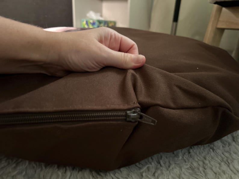 soft cotton dog bed cover durable fabric with zipper dark brown color