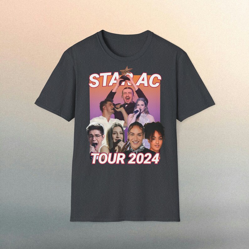 t-shirt tournee star academy star academy 2023 star academy pierre helena star academy star academy julien star academy lenie star ac axel Dark Heather Grey