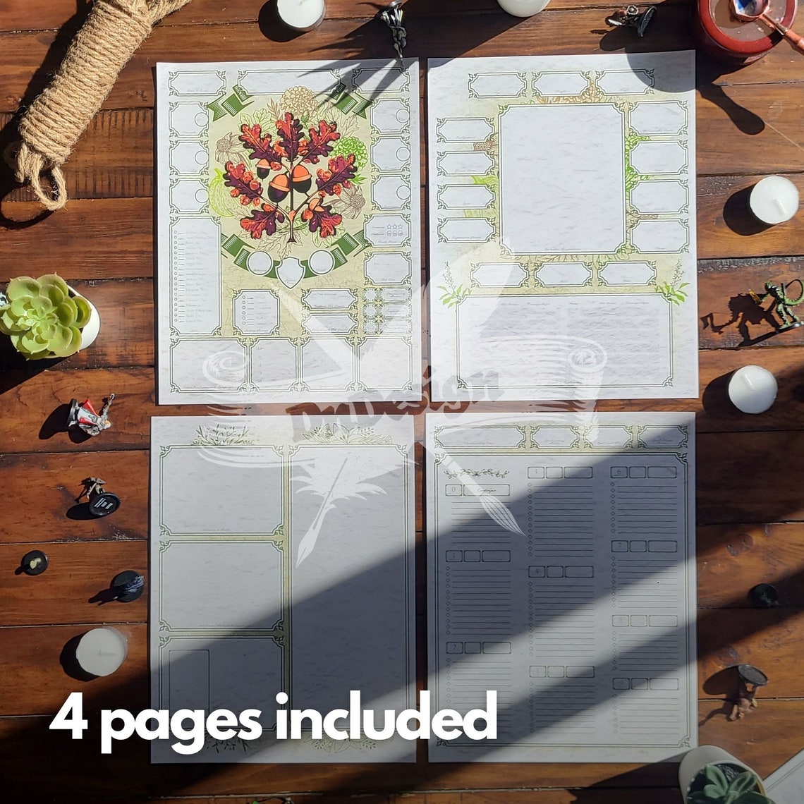 Dnd 5E Druid Character Sheet Fillable Pdf LTR Size - Etsy