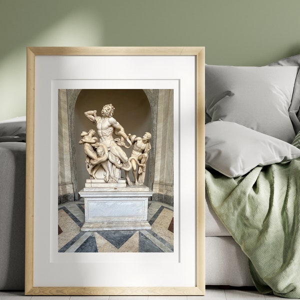 Laocoon of Troy Matte Vertical Poster - Epic Mythology in Vatican Grandeur