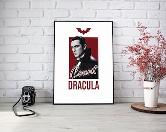 Minimalist Count Dracula Poster, Gothic Horror Art (Digital Download)